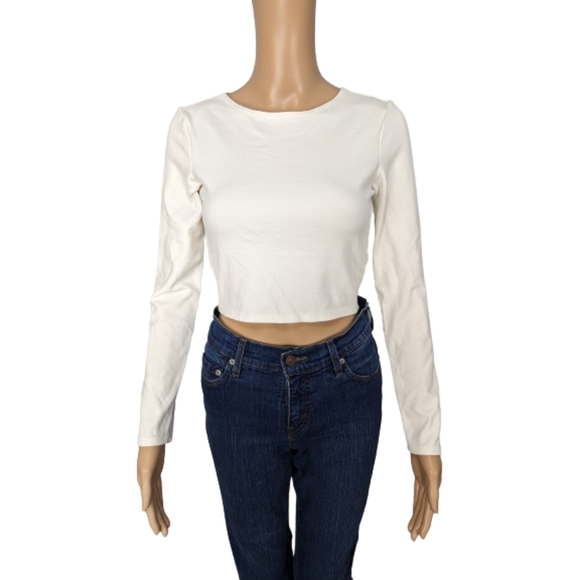 Free People Intimately Free Open Back Long Sleeve Crop Top S - Picture 1 of 8